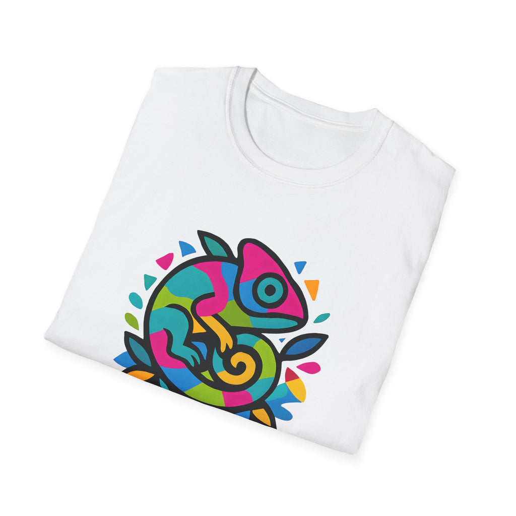 Unisex T-Shirt — 'Unleash Your Colors' Rainbow Chameleon Graphic Tee