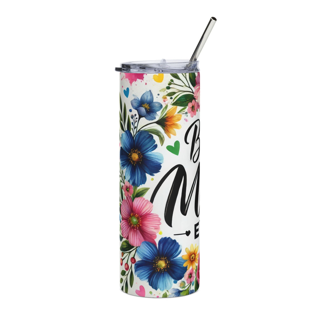 Best Mom Ever Stainless Steel Tumbler - 20oz Floral Travel Cup