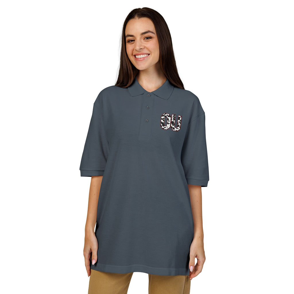 Embroidered 'OU'  Polo Shirt
