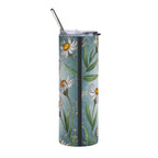 Bee Happy 20oz Stainless Steel Tumbler — Insulated Bumblebee Floral Travel Cup