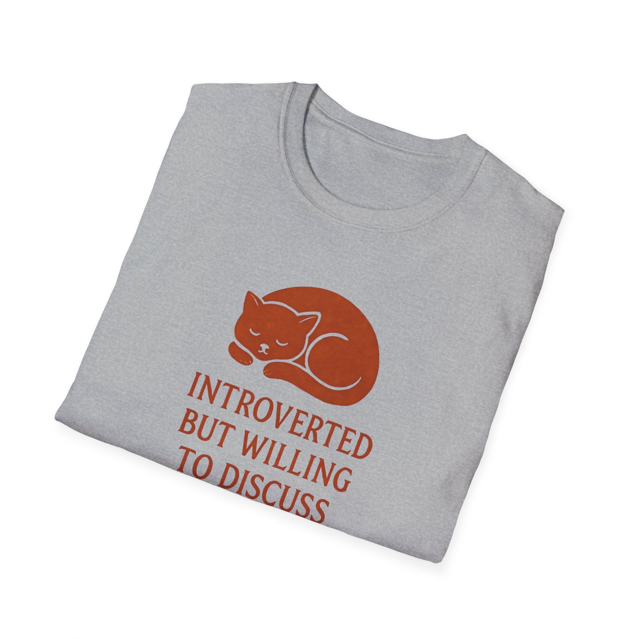T-Shirt — "Introverted But Willing to Discuss Pets" Cat Graphic Tee