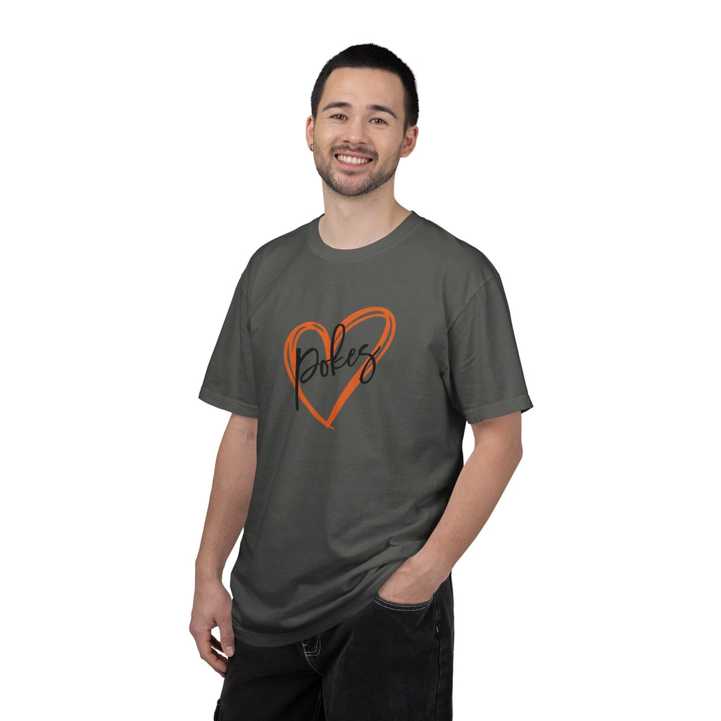 Go Pokes Heart Script T‑Shirt
