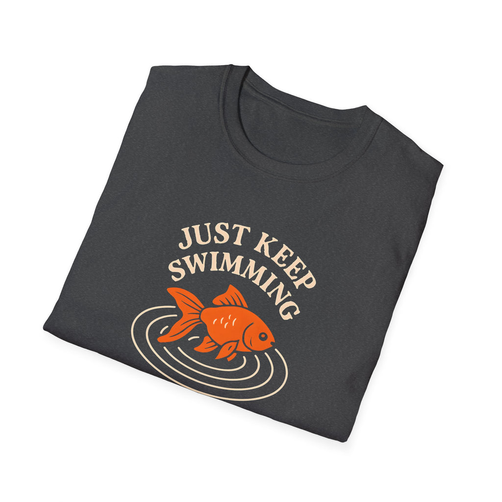 T‑Shirt — "Just Keep Swimming" Orange Fish Graphic Tee