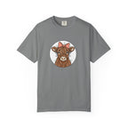 Highland Cow Tee — Cute Cow with Pink Bow Graphic T-Shirt