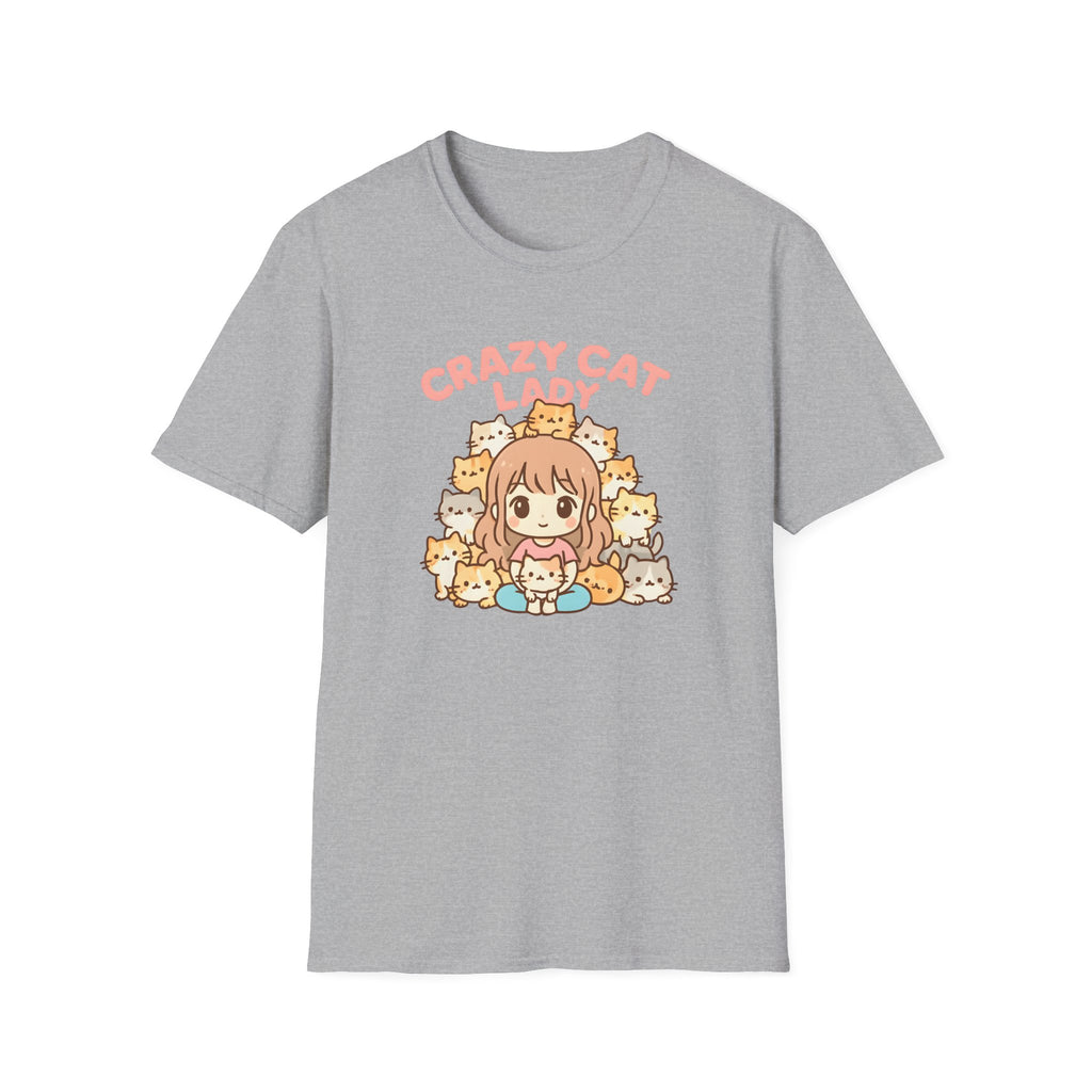 Crazy Cat Lady T-Shirt — Cute Anime Cat Mom Graphic Tee