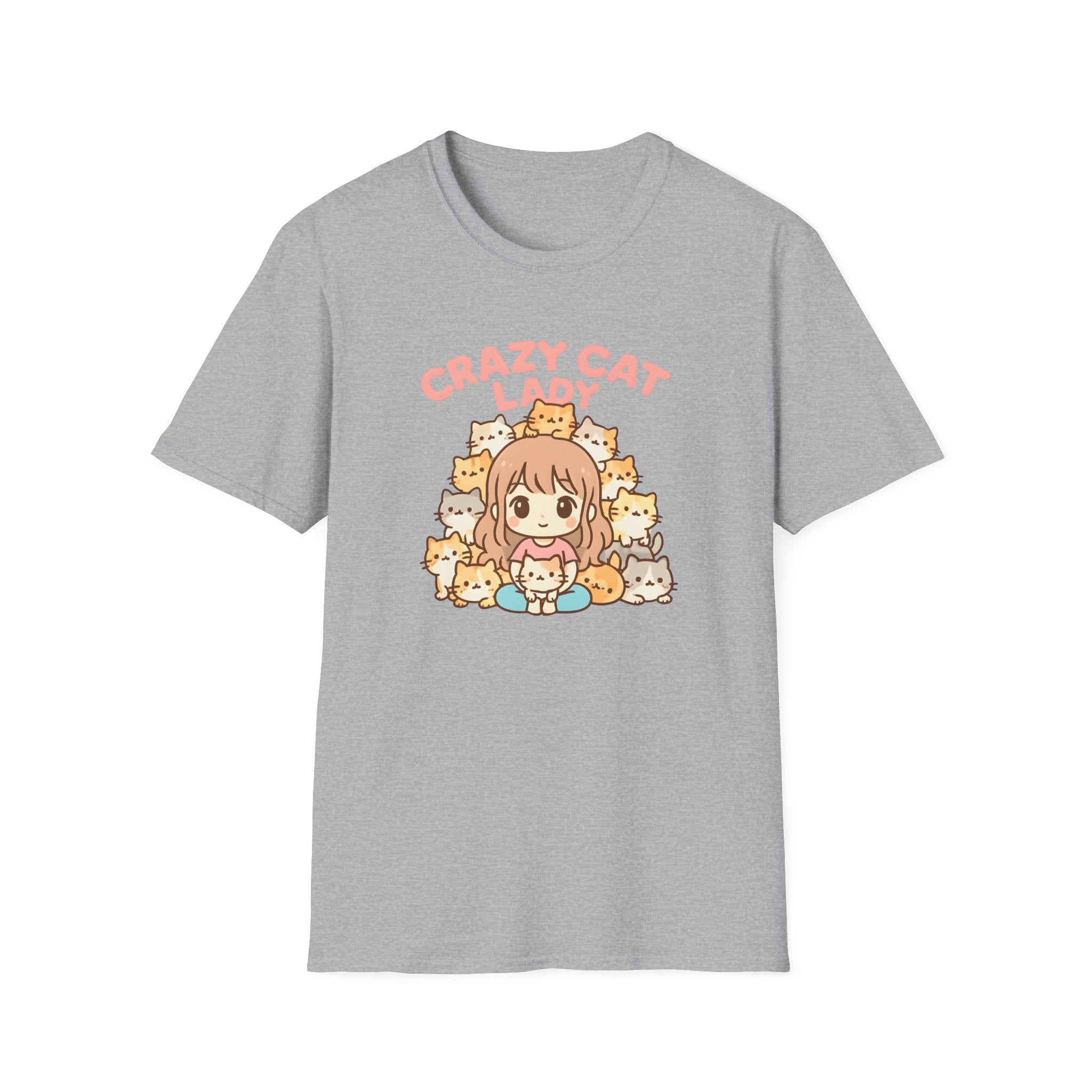 Crazy Cat Lady T-Shirt — Cute Anime Cat Mom Graphic Tee