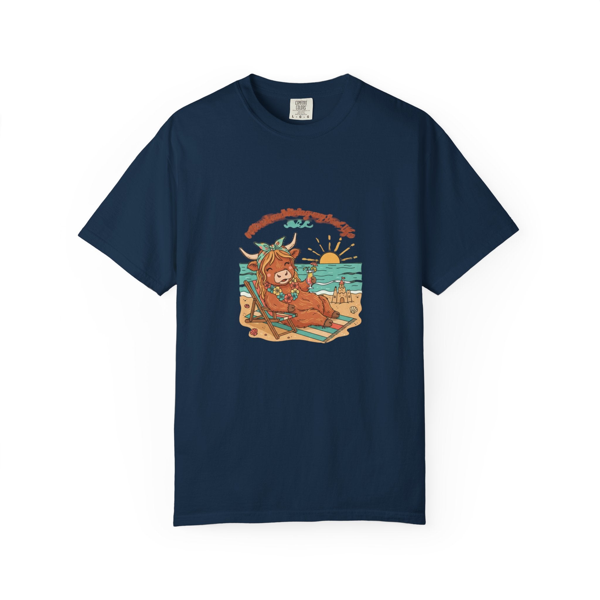 Retired Highland Cow at the Beach T-shirt