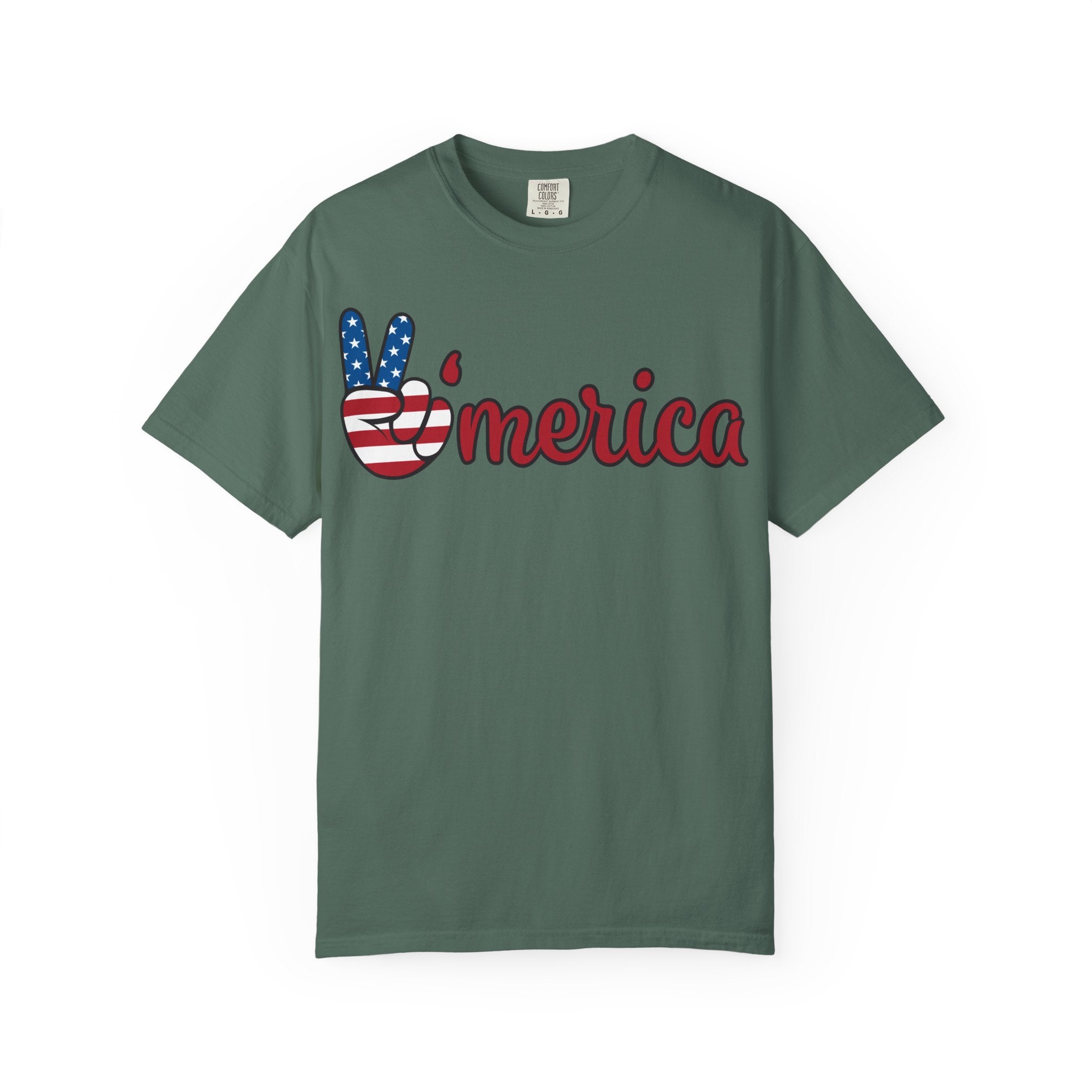 'Merica Peace Sign T-Shirt — Patriotic USA Flag Graphic Tee for 4th of July