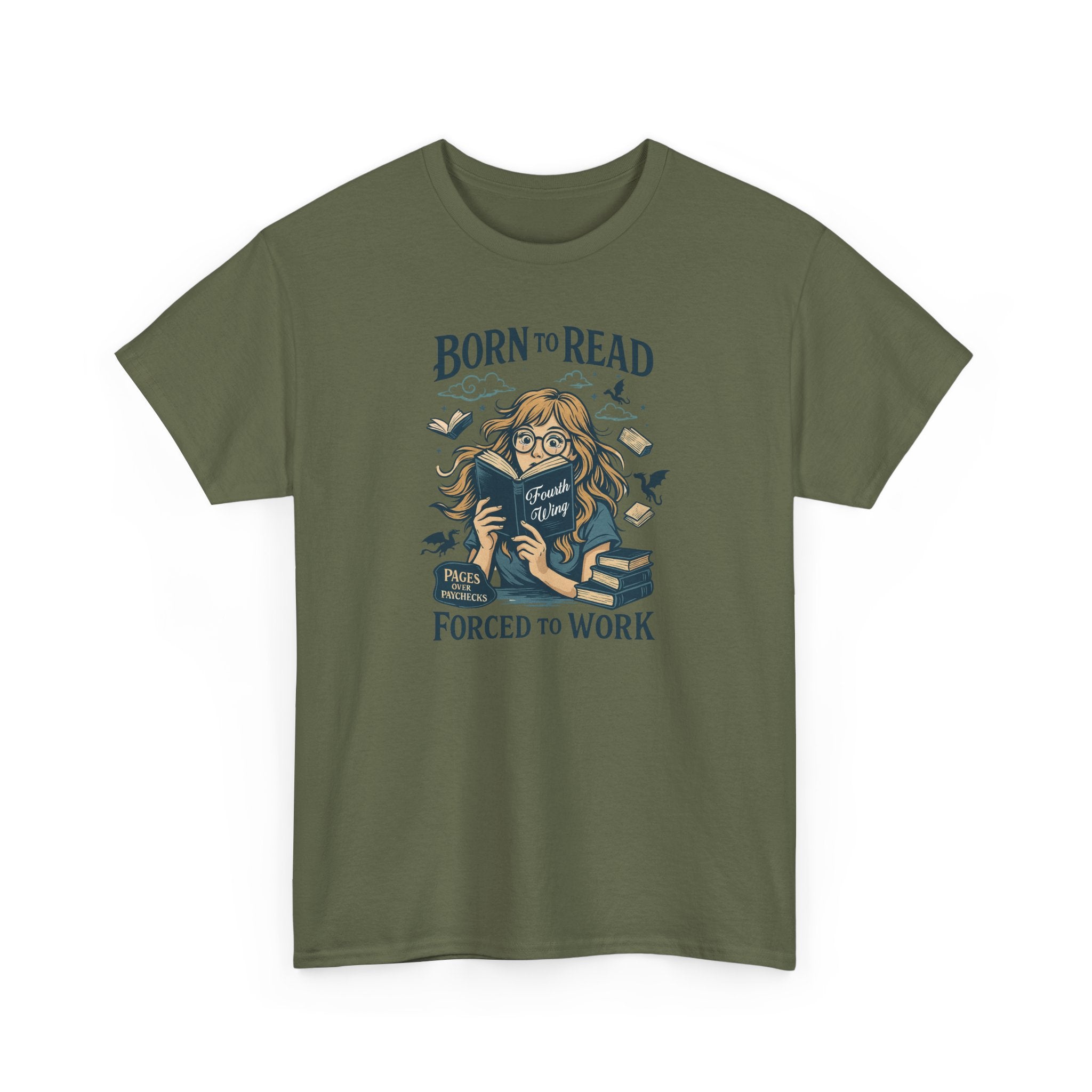 "Born to Read, Forced to Work" Book Lover Graphic Tee