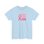 Breast Cancer Awareness Tee — Pink Ribbon "Hope Love Cure"