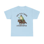 Off to Cause a Kerfuffle T-Shirt — Funny Frog Riding Raccoon Graphic Tee