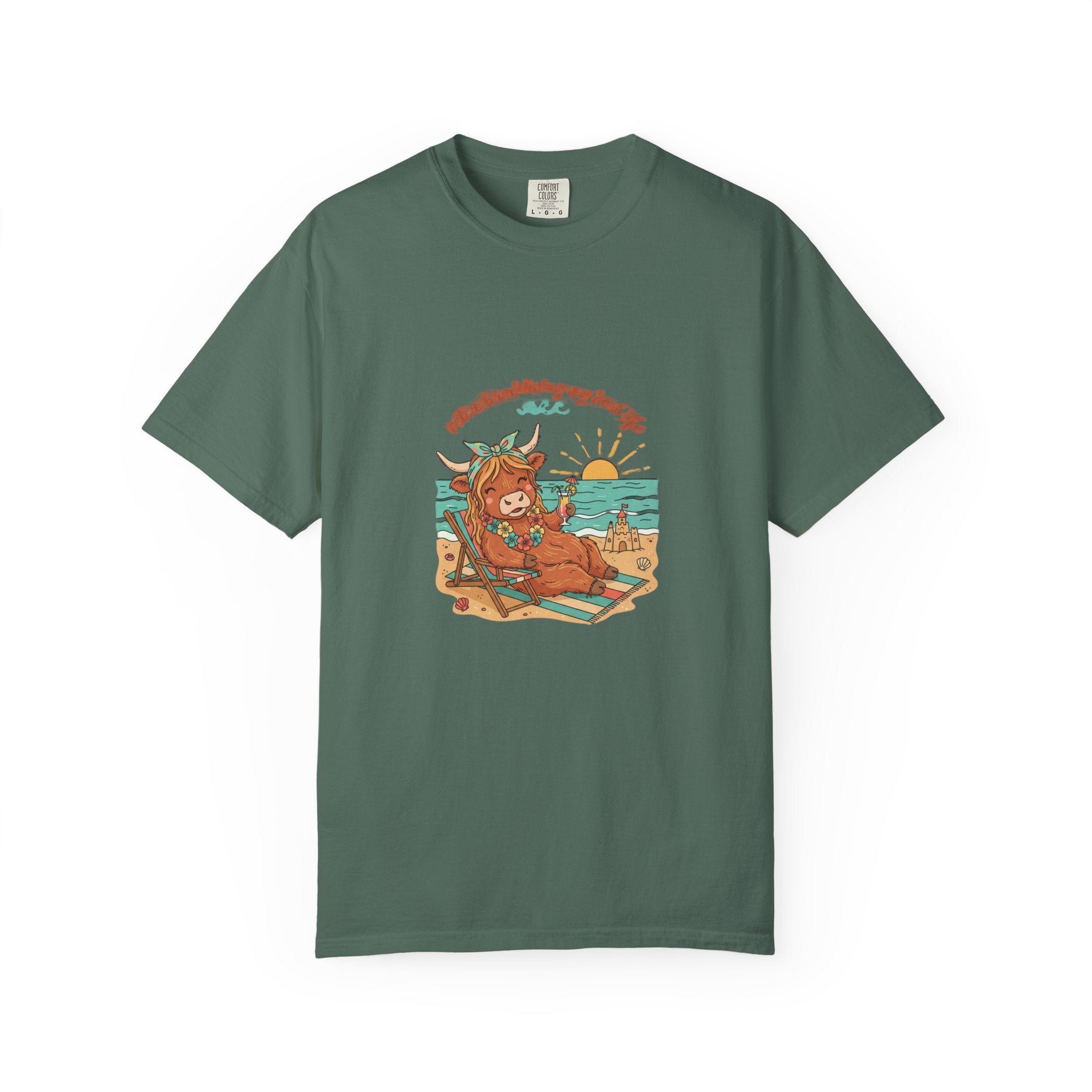 Retired Highland Cow at the Beach T-shirt