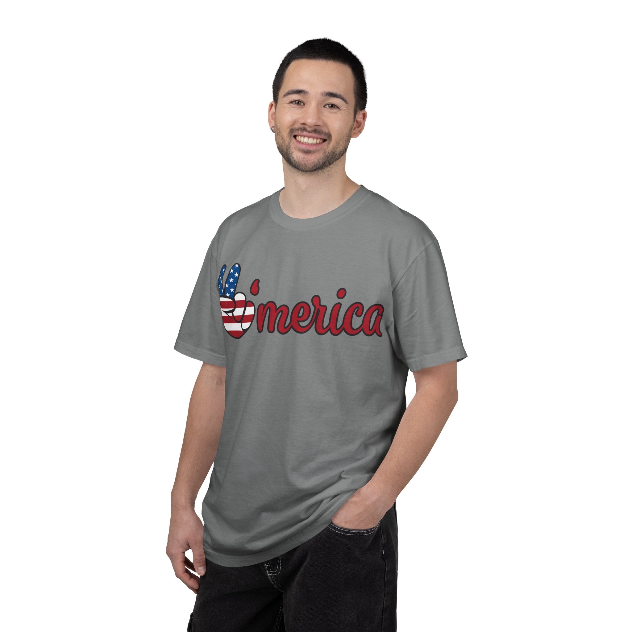 'Merica Peace Sign T-Shirt — Patriotic USA Flag Graphic Tee for 4th of July