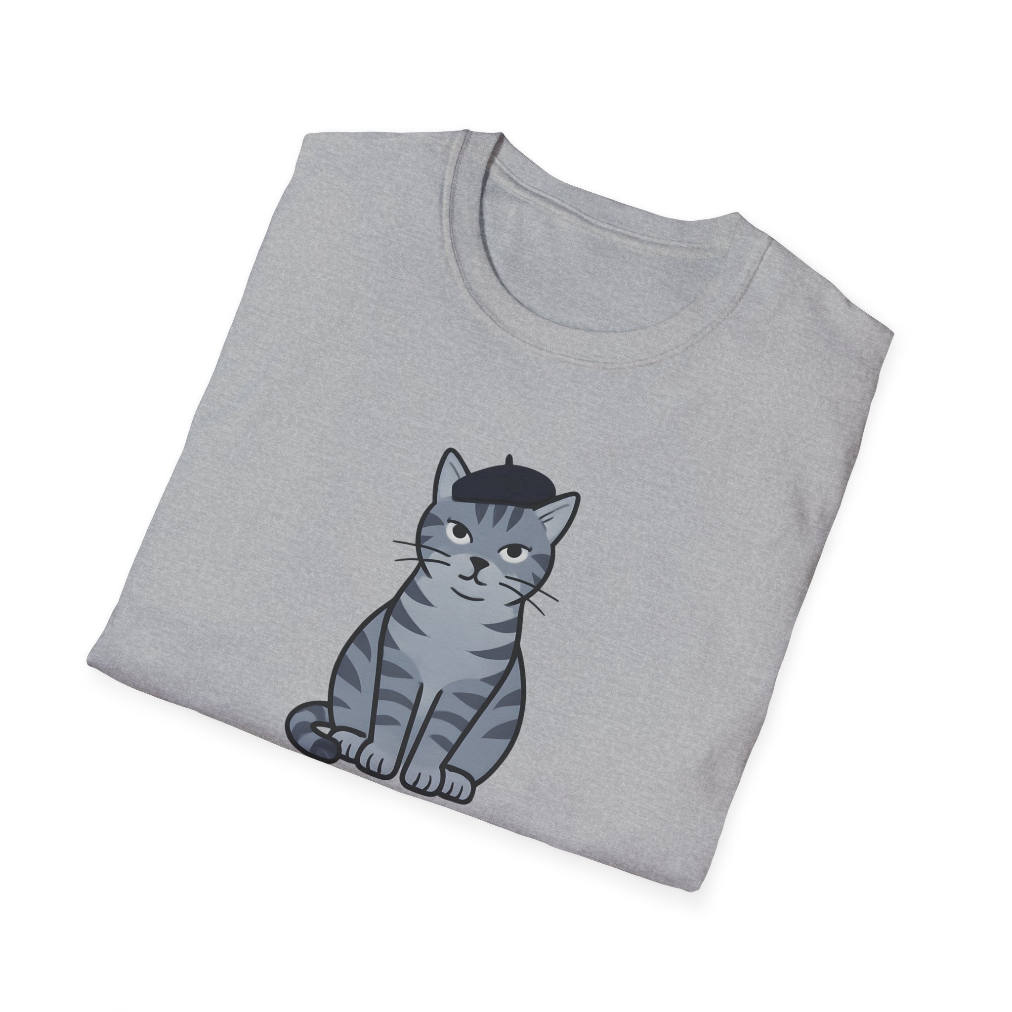 Artistic Catitude T-Shirt — Cute Gray Tabby Cat Graphic Tee