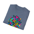 Unisex T-Shirt — 'Unleash Your Colors' Rainbow Chameleon Graphic Tee