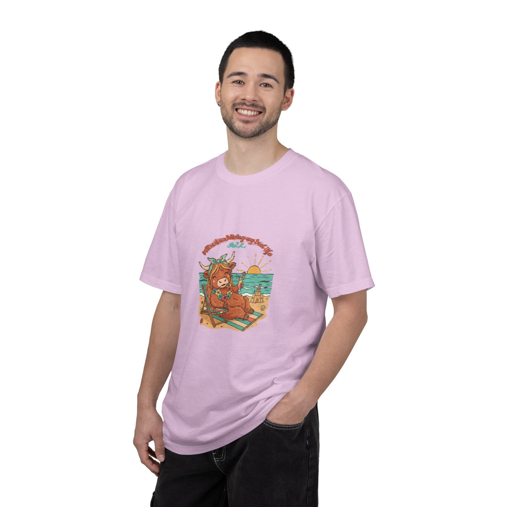 Retired Highland Cow at the Beach T-shirt
