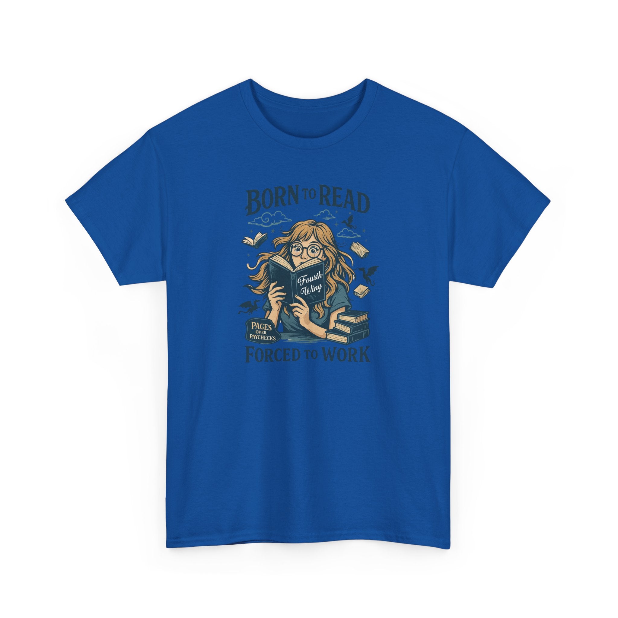 "Born to Read, Forced to Work" Book Lover Graphic Tee