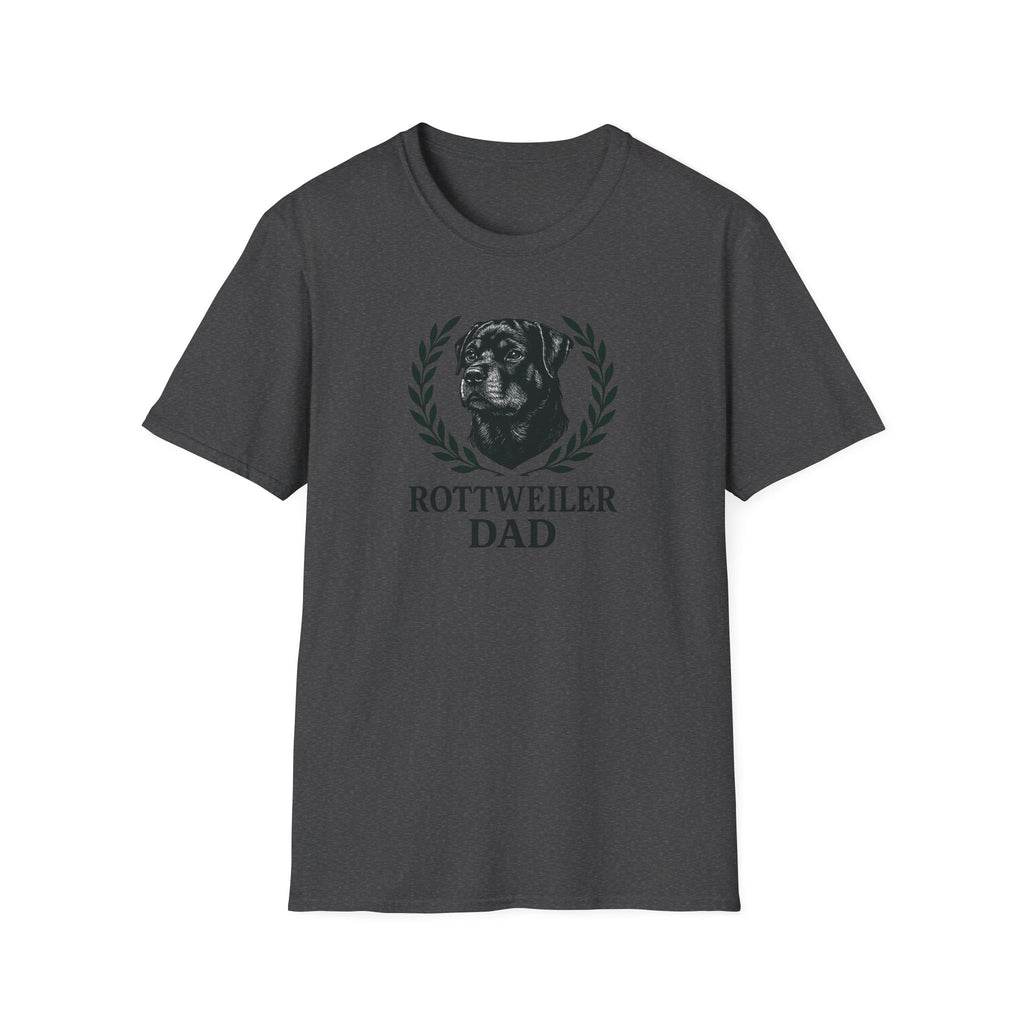 Rottweiler Dad T-Shirt — Dog Dad Tee with Rottweiler Portrait