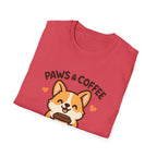 Paws & Coffee Corgi T-Shirt — Cute Dog Lover Coffee Tee