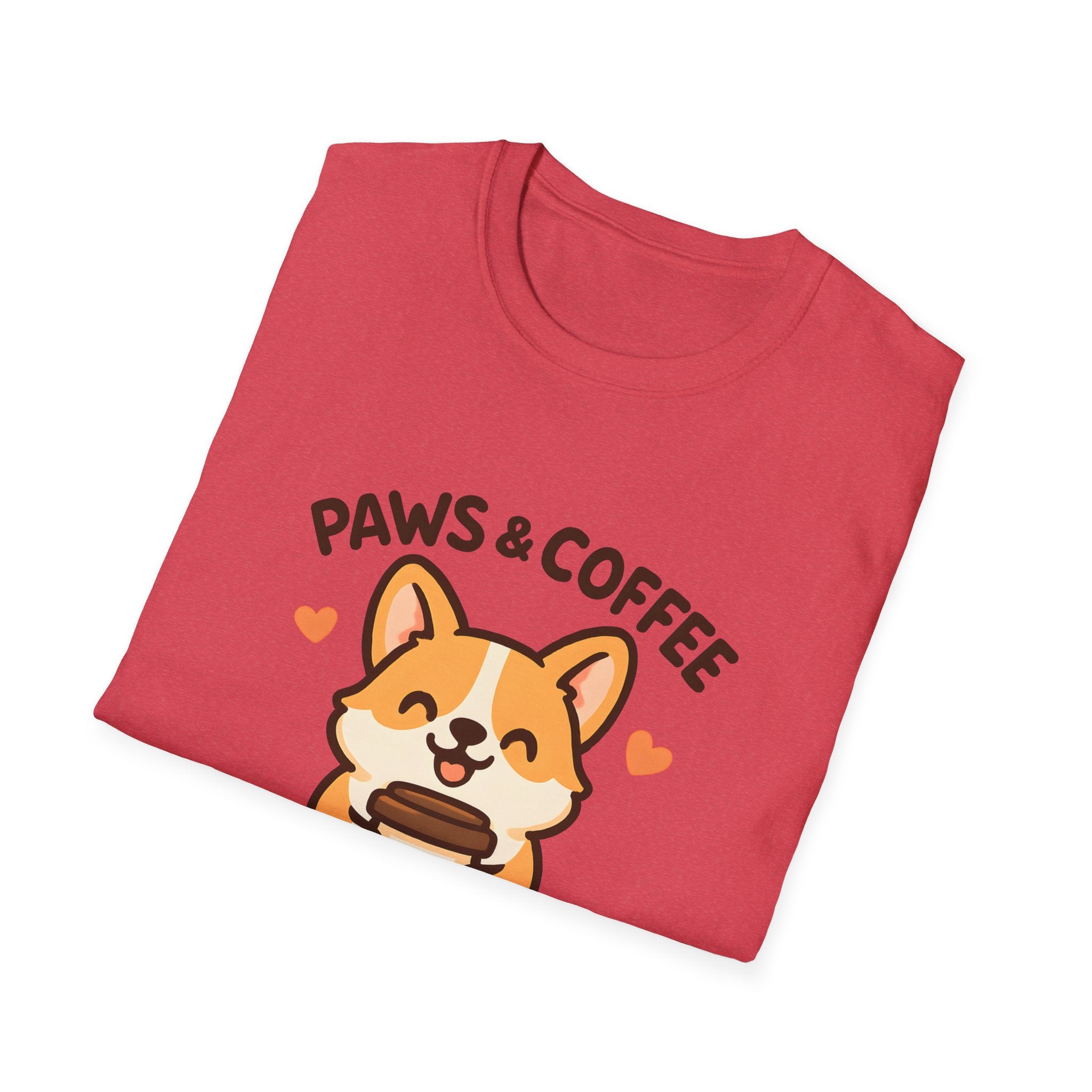 Paws & Coffee Corgi T-Shirt — Cute Dog Lover Coffee Tee