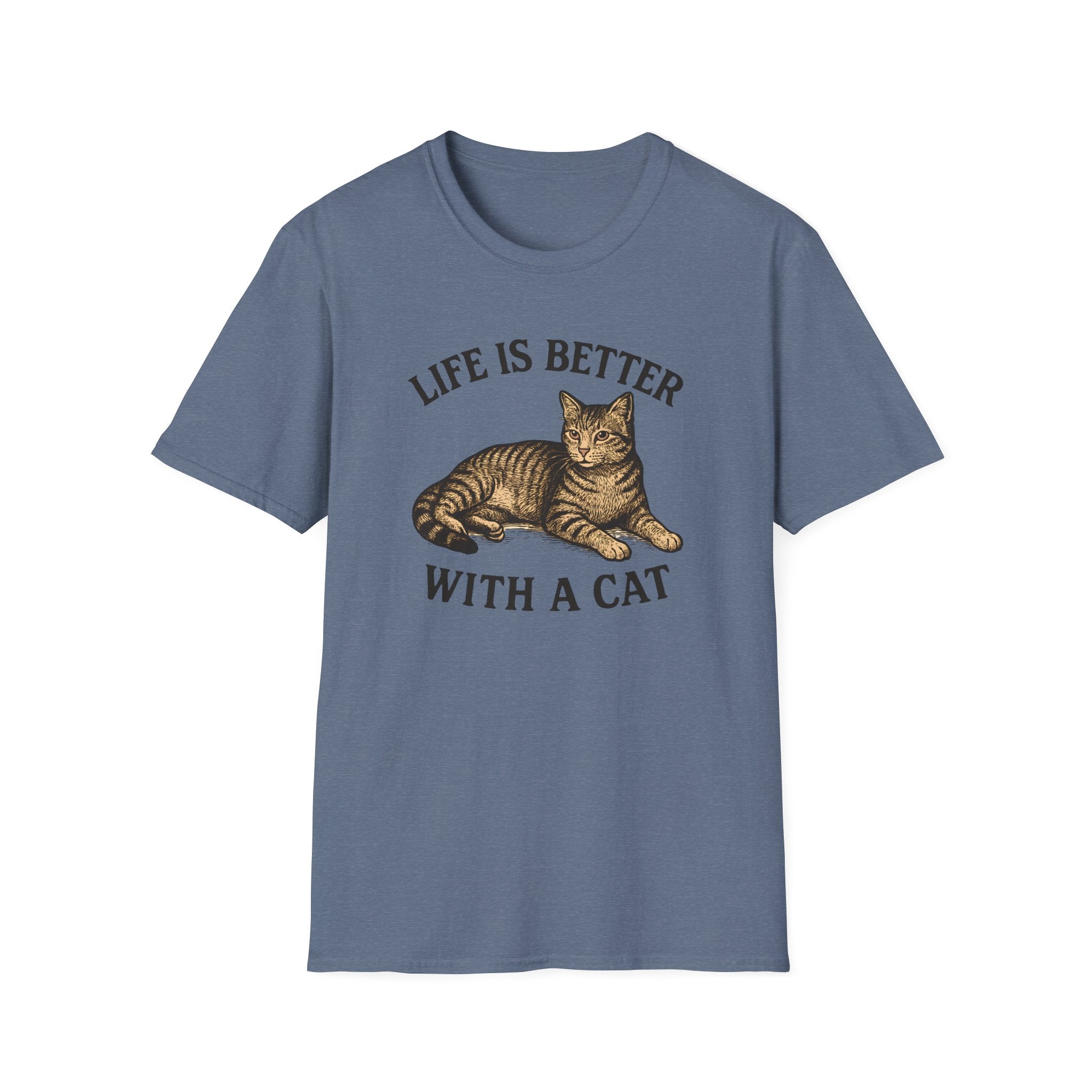 Life Is Better With a Cat T-Shirt — Vintage Tabby Cat Tee for Cat Lovers
