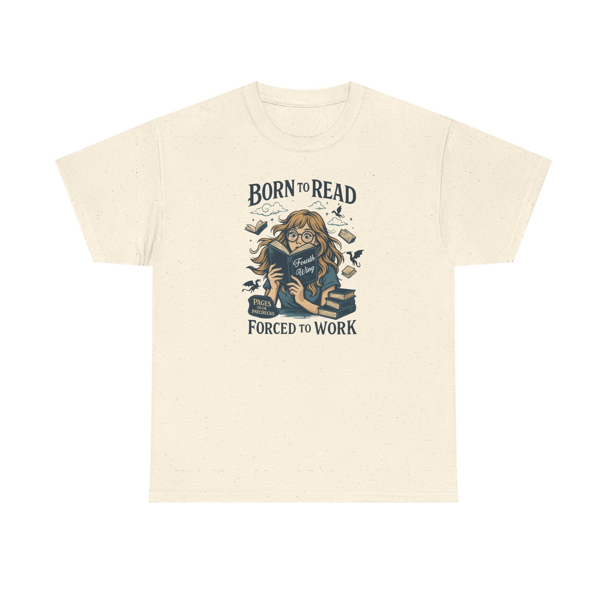 "Born to Read, Forced to Work" Book Lover Graphic Tee
