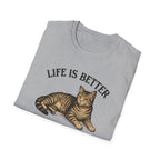 Life Is Better With a Cat T-Shirt — Vintage Tabby Cat Tee for Cat Lovers