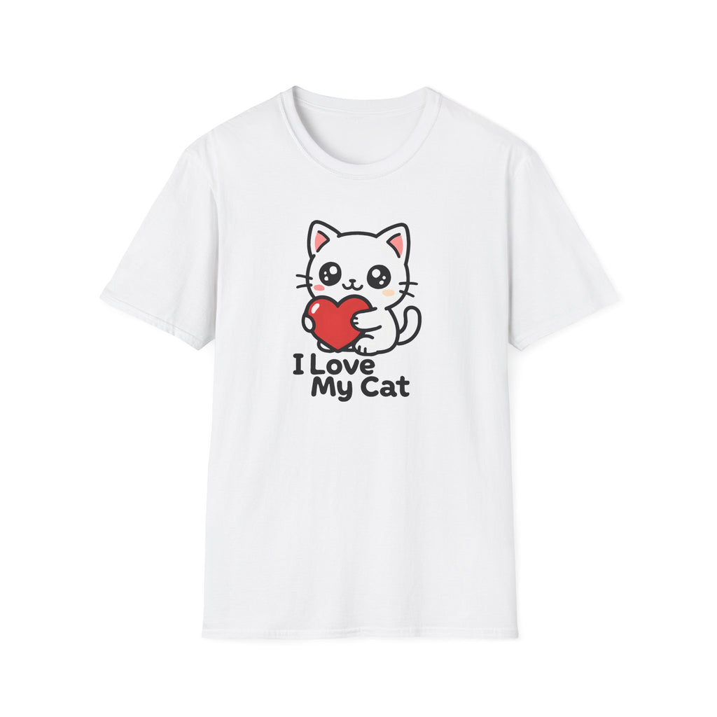 I Love My Cat Cute Cartoon Tee - Cat Lover Heart T-Shirt
