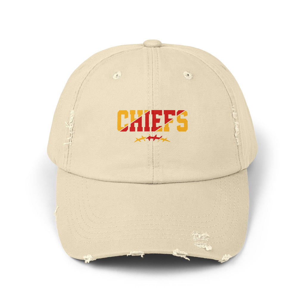 Distressed Chiefs Baseball Cap — Vintage Football Fan Hat