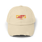 Distressed Chiefs Baseball Cap — Vintage Football Fan Hat