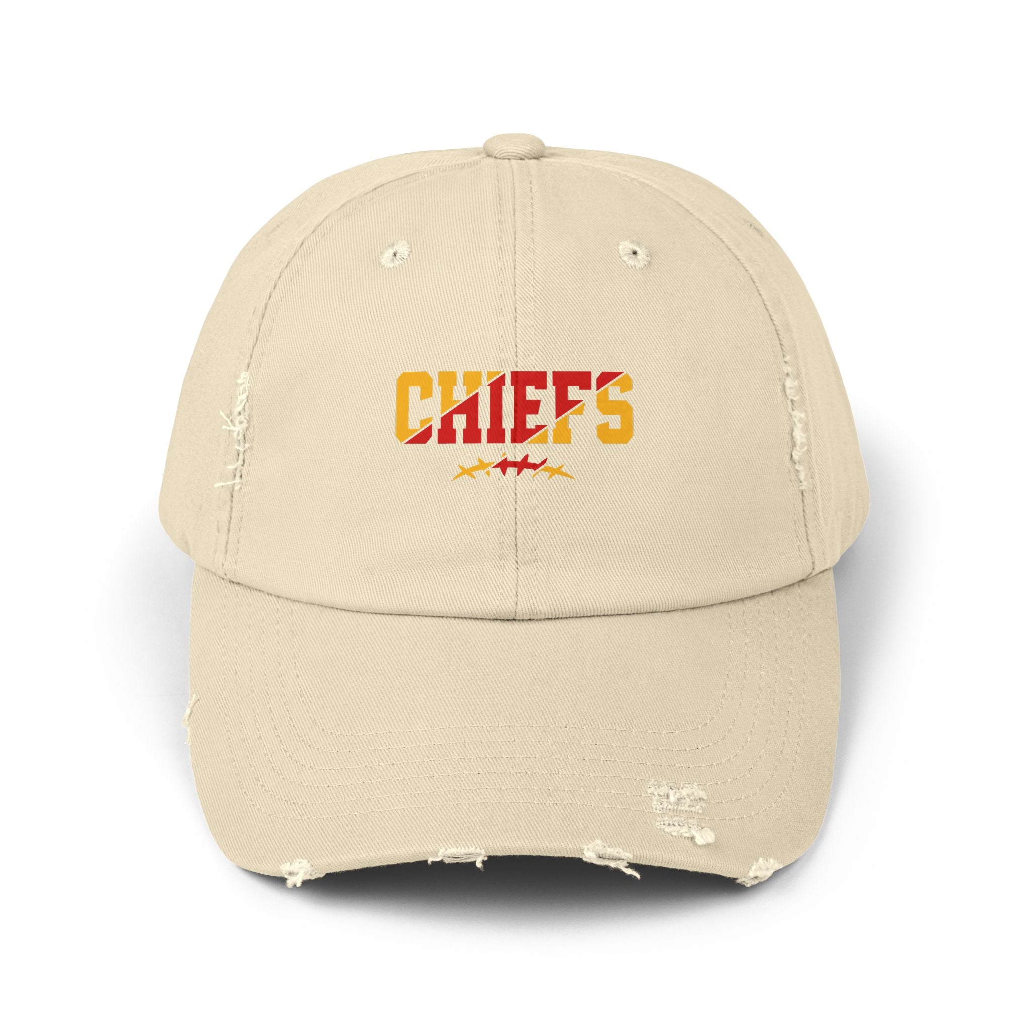 Distressed Chiefs Baseball Cap — Vintage Football Fan Hat