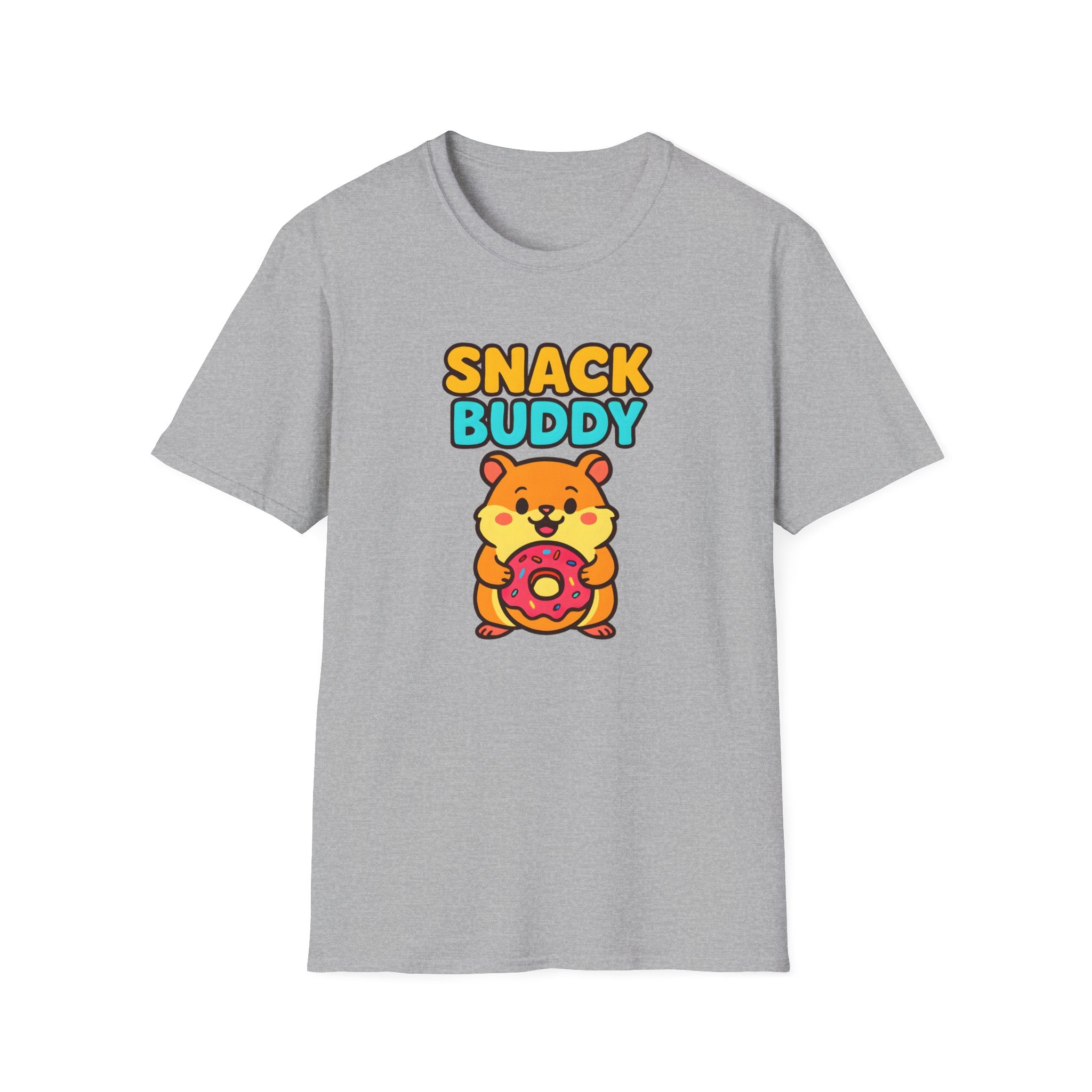 Snack Buddy T‑Shirt — Cute Cartoon Hamster Holding Donut