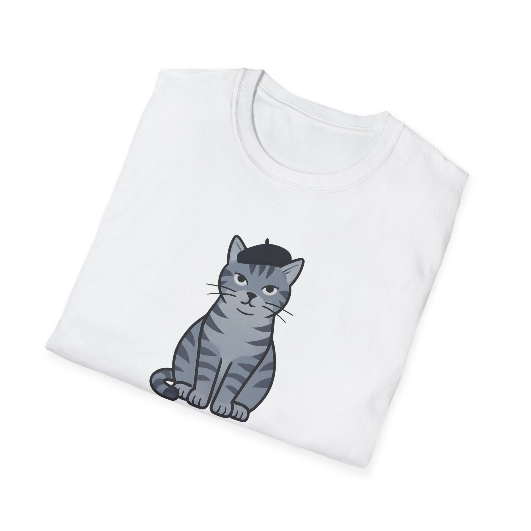 Artistic Catitude T-Shirt — Cute Gray Tabby Cat Graphic Tee