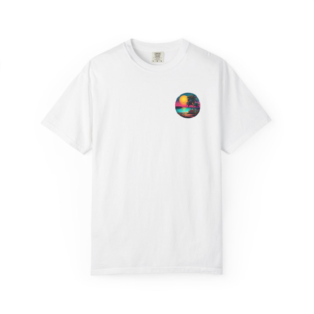 Sunset Sand T-Shirt — Palm Tree Beach Graphic Tee