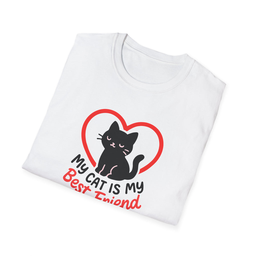 My Cat Is My Best Friend T-Shirt — Cute Cat Heart Graphic Tee for Cat Lovers