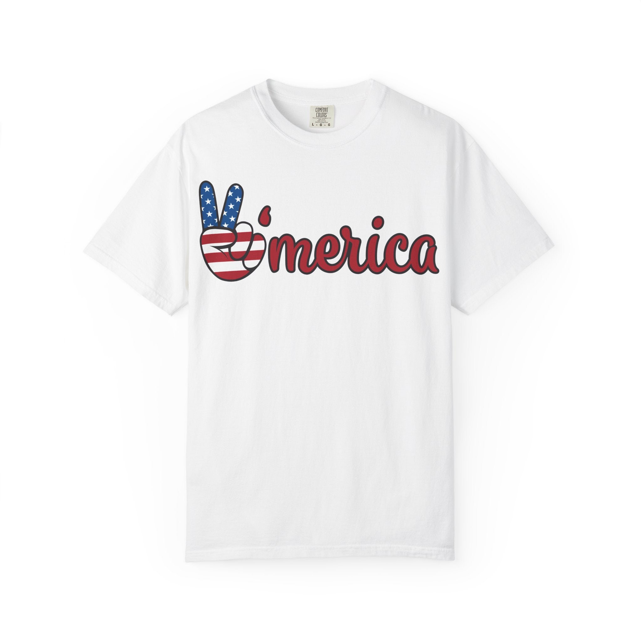 'Merica Peace Sign T-Shirt — Patriotic USA Flag Graphic Tee for 4th of July