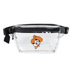 Clear/Black Transparent Fanny Pack with Orange Cowboy Mascot – Stadium-Approved Festival Belt Bag