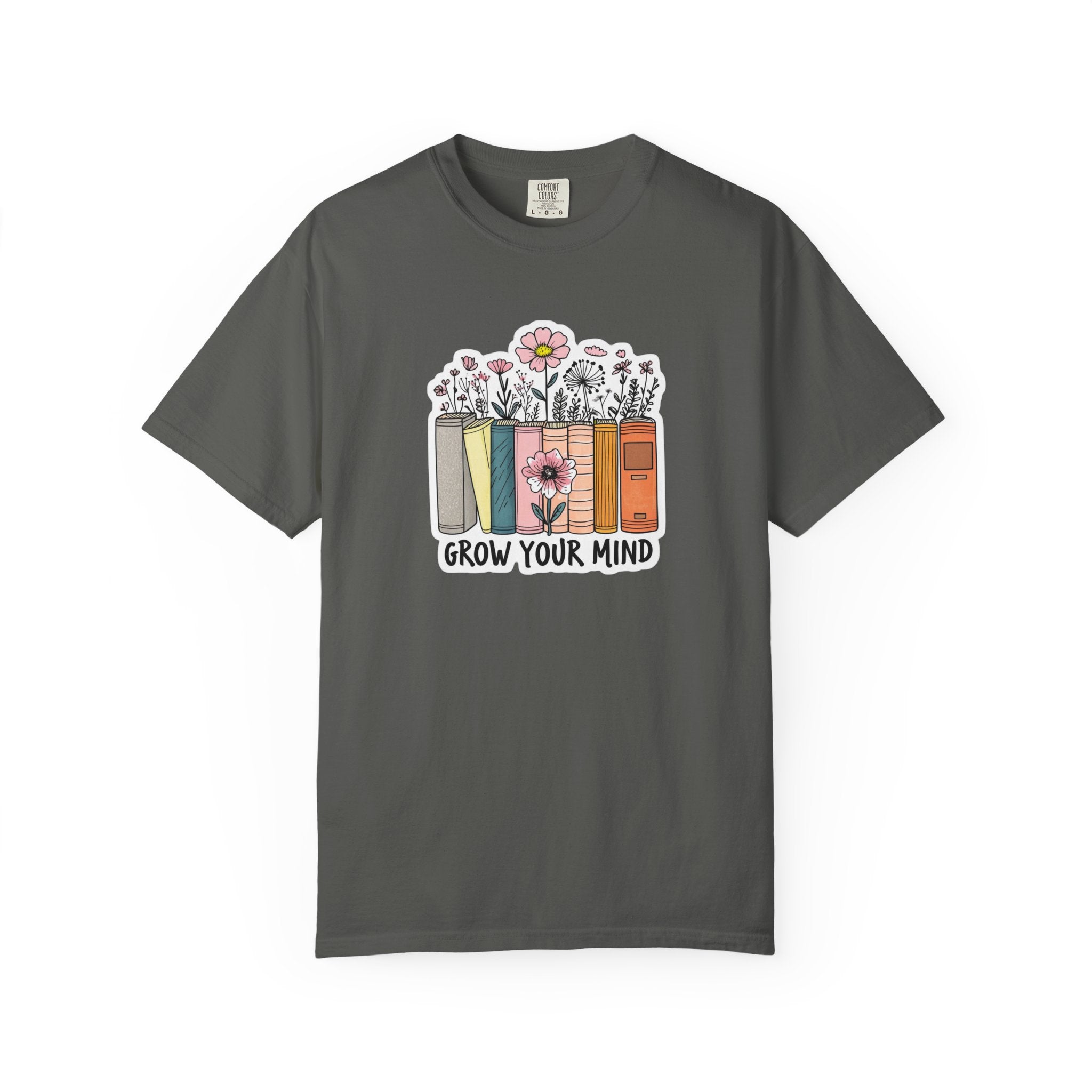 Grow Your Mind Book Stack T-Shirt