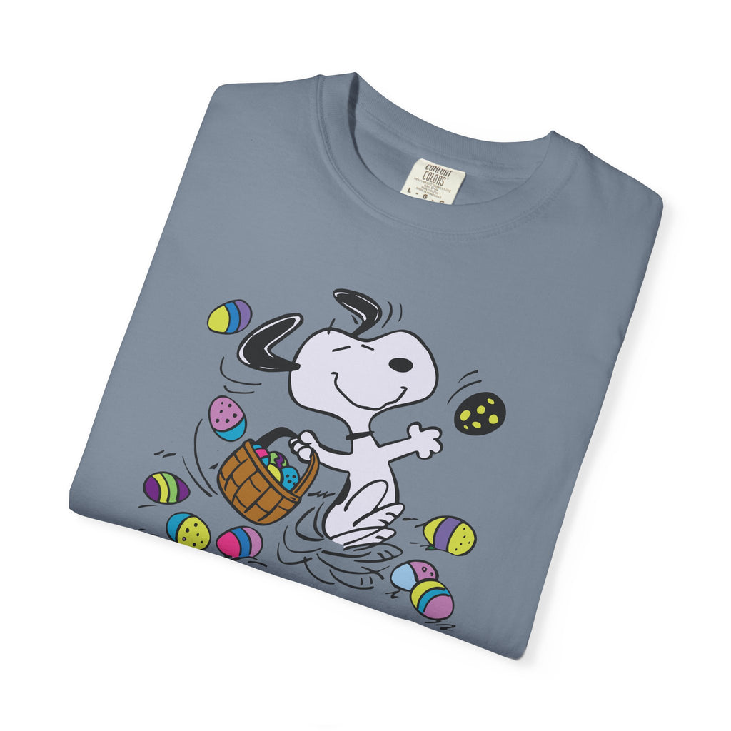 Easter Snoopy T-Shirt — "Happy Easter" Cartoon Egg Hunt Tee