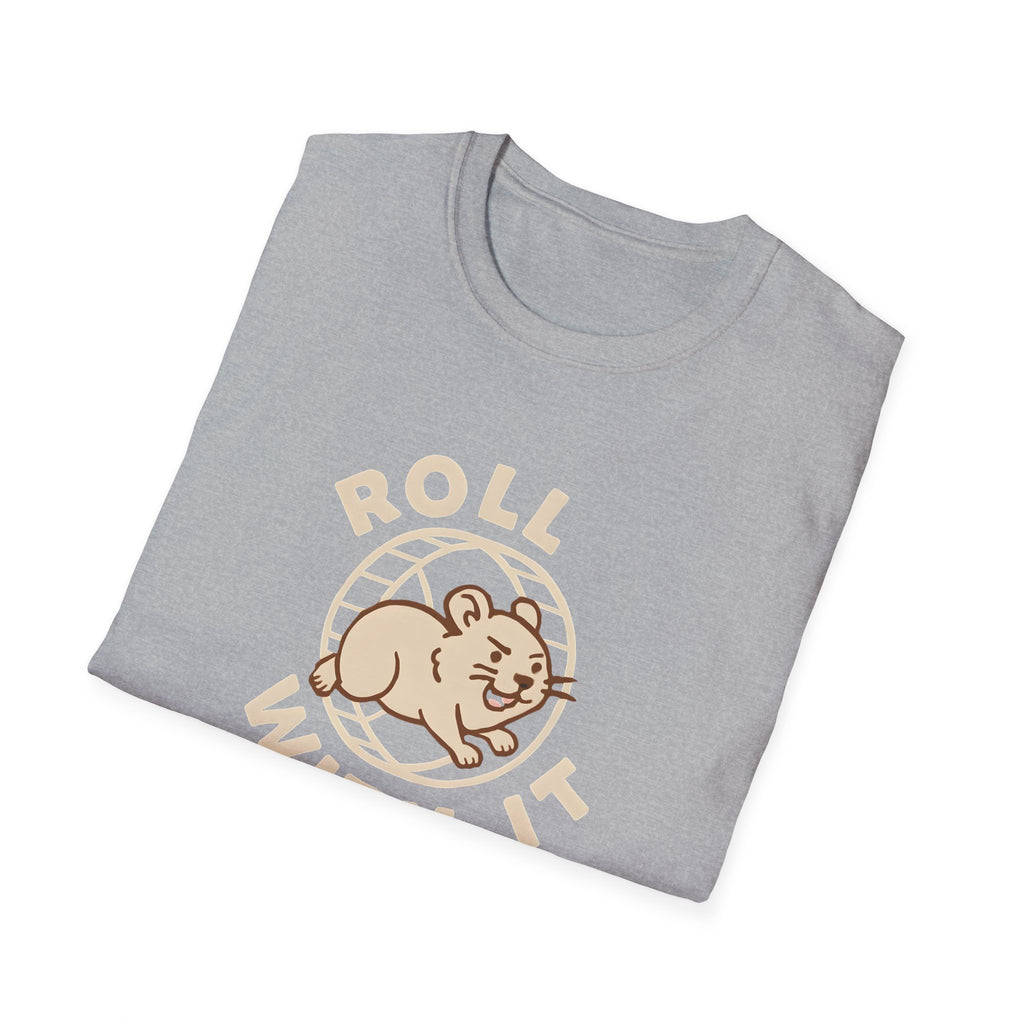 T-Shirt — "Roll With It" Cute Hamster Graphic Tee