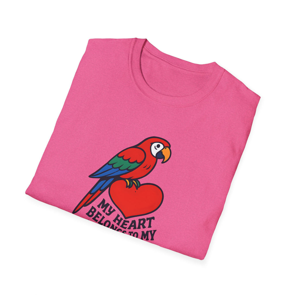 Parrot Lover T-Shirt — "My Heart Belongs to My Parrot" Graphic Tee