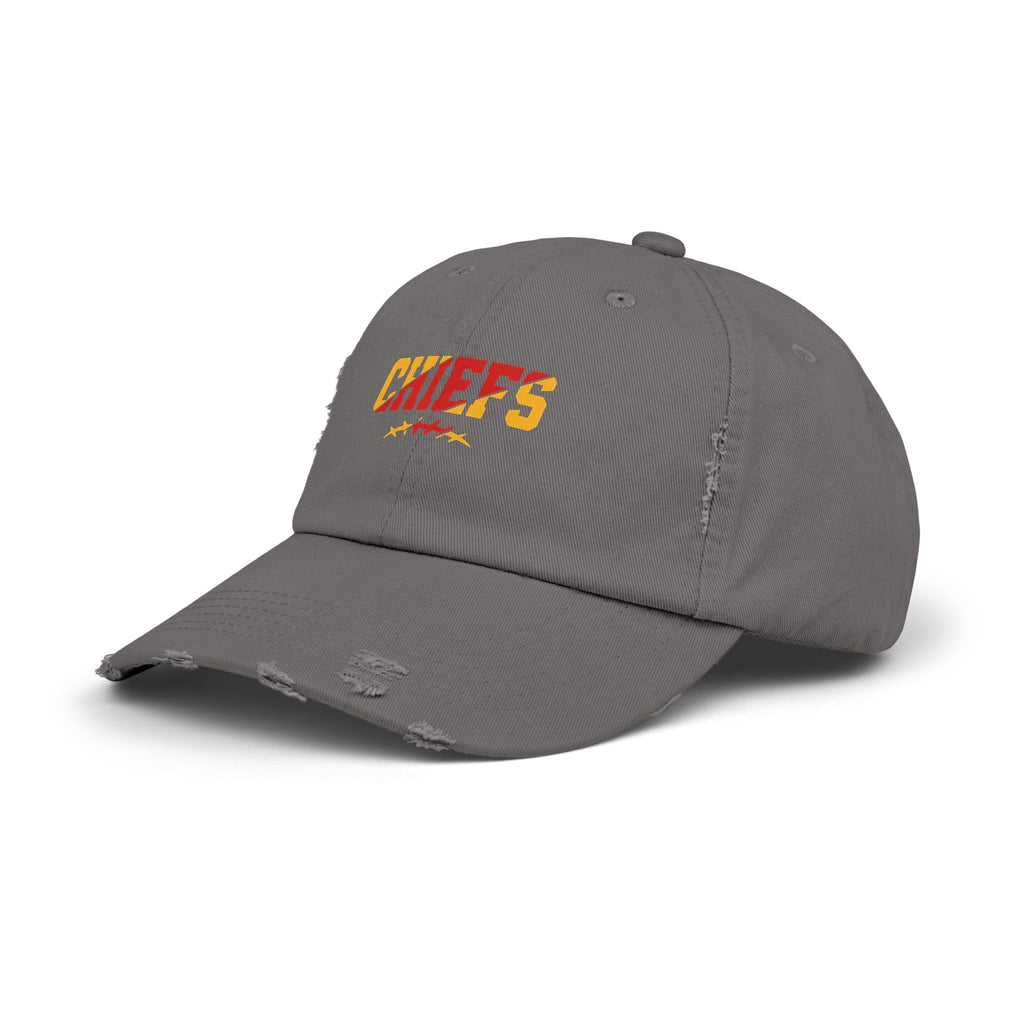 Distressed Chiefs Baseball Cap — Vintage Football Fan Hat