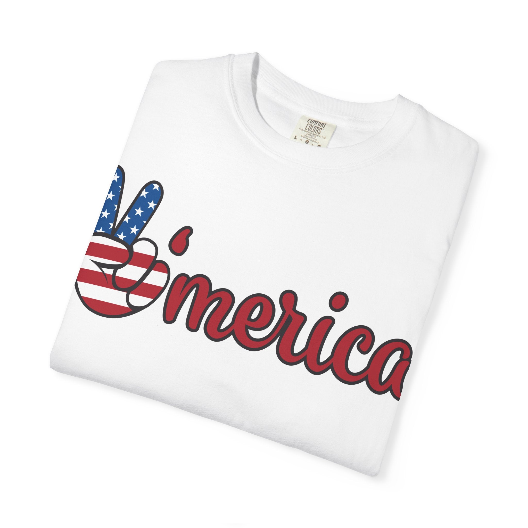 'Merica Peace Sign T-Shirt — Patriotic USA Flag Graphic Tee for 4th of July