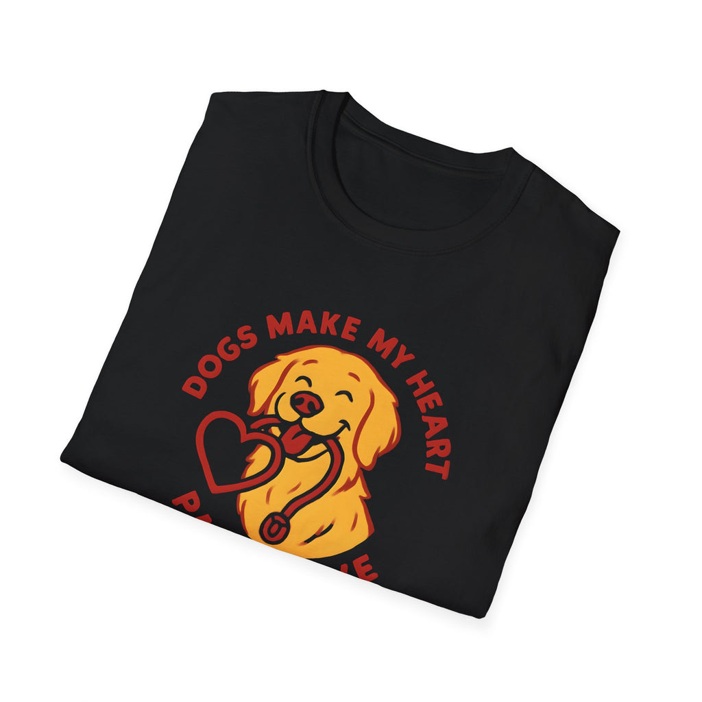 Dogs Make My Heart Pawsitive T-Shirt — Cute Dog Lover Graphic Tee