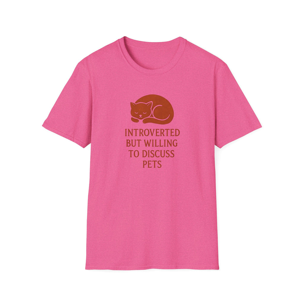 T-Shirt — "Introverted But Willing to Discuss Pets" Cat Graphic Tee