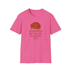 T-Shirt — "Introverted But Willing to Discuss Pets" Cat Graphic Tee