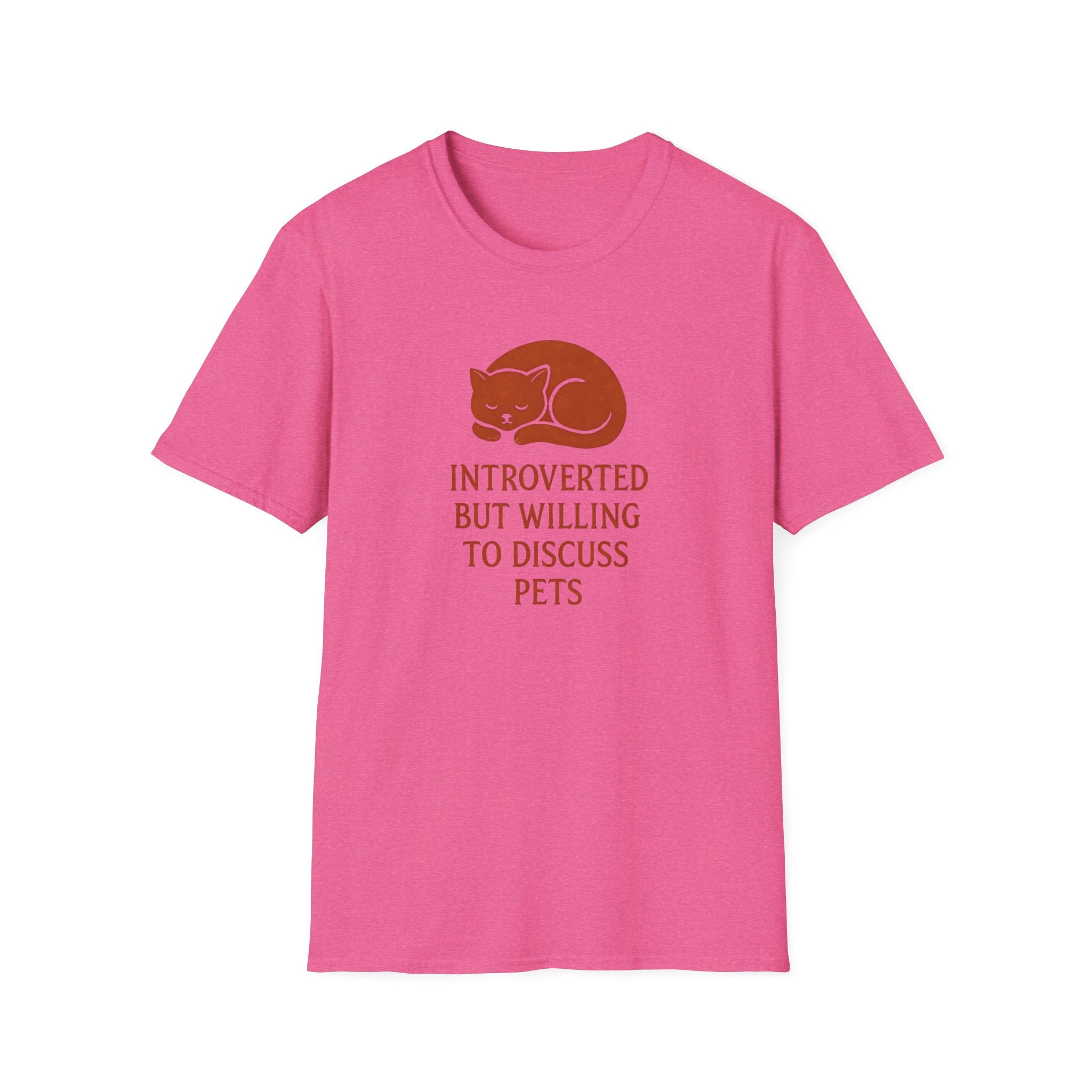 T-Shirt — "Introverted But Willing to Discuss Pets" Cat Graphic Tee