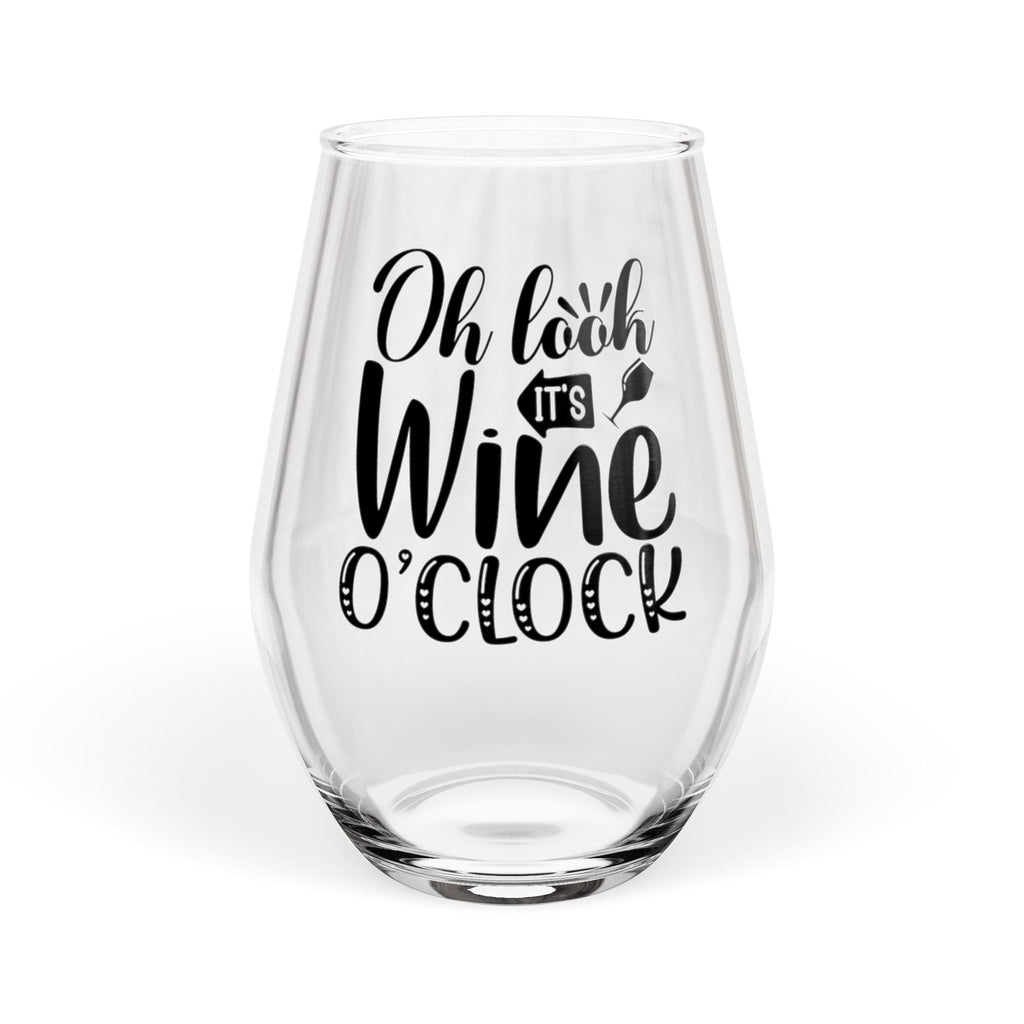 Oh Look It's Wine O'Clock Stemless Wine Glass — 11.75oz