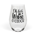 Oh Look It's Wine O'Clock Stemless Wine Glass — 11.75oz