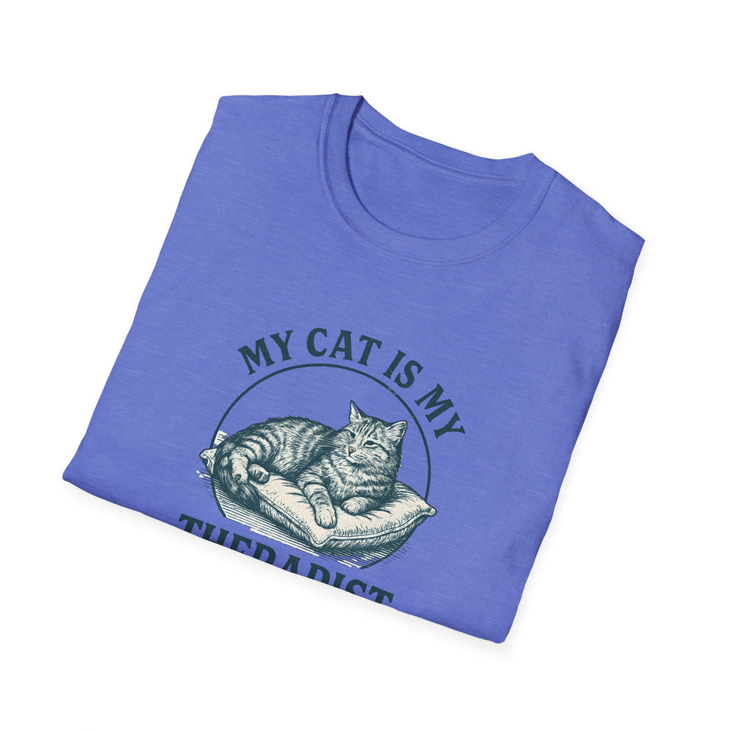 Cat Therapist T-Shirt — "My Cat Is My Therapist" Funny Cat Lover Tee